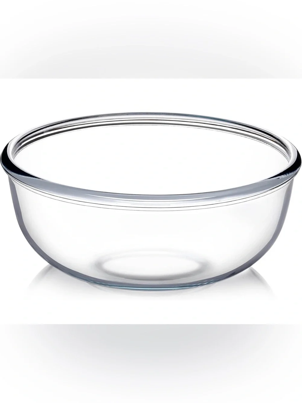 NUTRIUPS 6 QT Large Glass Mixing Bowl, Clear Big Salad Bowl for Kitchen